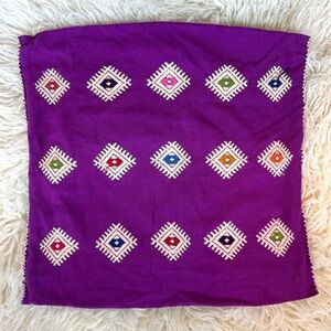 Vintage Purple Tulum Pillow Cover, Mexico